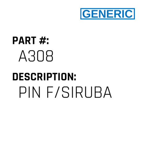 Pin F/Siruba - Generic #A308