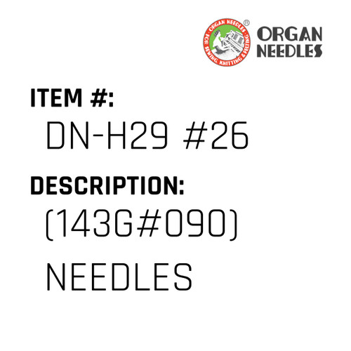 (143G#090) Needles - Organ Needle #DN-H29 #26