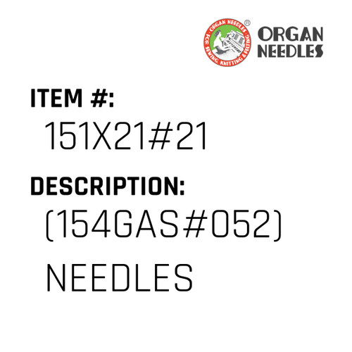 (154Gas#052) Needles - Organ Needle #151X21#21