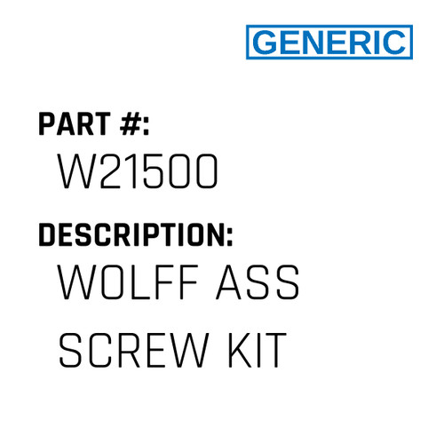 Wolff Ass Screw Kit - Generic #W21500