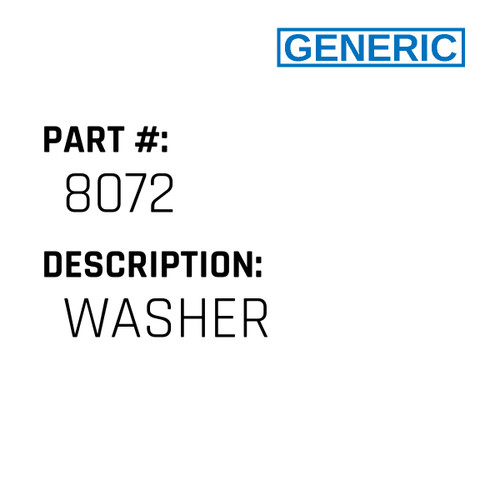 Washer - Generic #8072