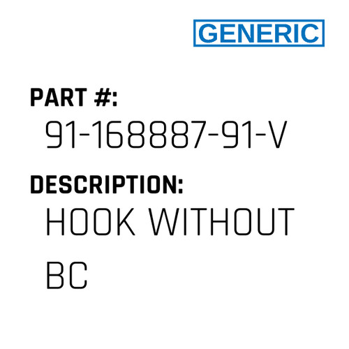 Hook Without Bc - Generic #91-168887-91-VAL