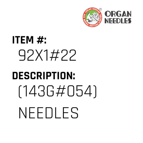 (143G#054) Needles - Organ Needle #92X1#22