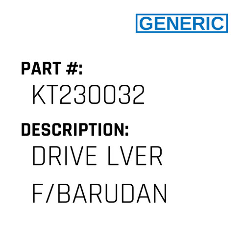 Drive Lver F/Barudan - Generic #KT230032