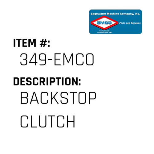 Backstop Clutch - EMCO #349-EMCO