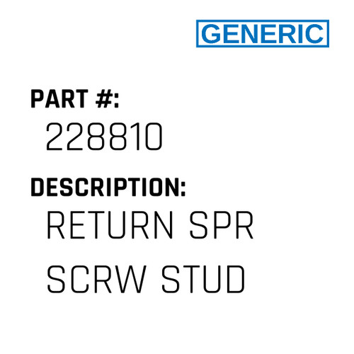 Return Spr Scrw Stud - Generic #228810
