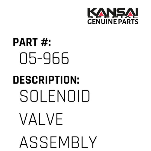 Kansai Special (Japan) Part #05-966 SOLENOID VALVE ASSEMBLY