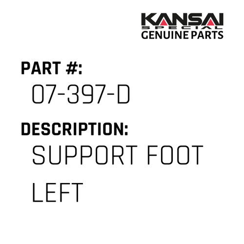 Kansai Special (Japan) Part #07-397-D GUIDE LEFT USE 07-395-C