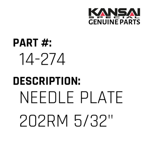 Kansai Special (Japan) Part #14-274 NEEDLE PLATE 202RM 5/32"