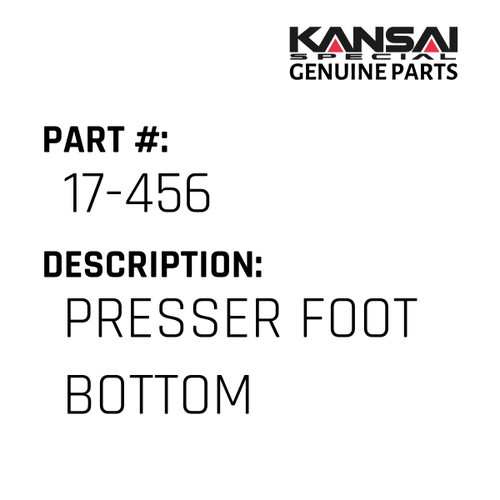 Presser Foot Bottom - Kansai Special #17-456 - Jacksew Parts Store