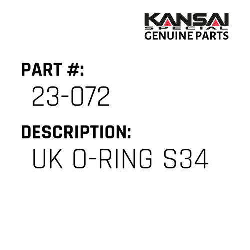 Kansai Special (Japan) Part #23-072 UK O-RING S34