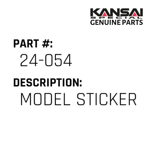 Kansai Special (Japan) Part #24-054 MODEL STICKER