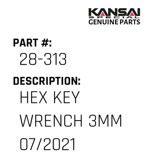 Wrench C (Hex Key) - Generic #28-313 - Jacksew Parts Store