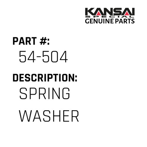 Kansai Special (Japan) Part #54-504 SPRING WASHER