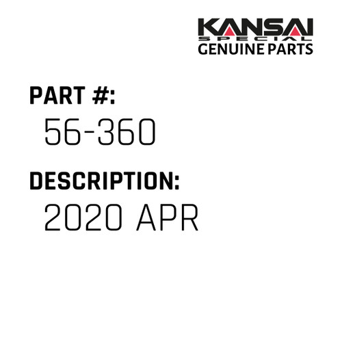 Kansai Special (Japan) Part #56-360 DISCONTINUED 2020 APR