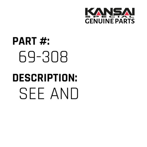 Kansai Special (Japan) Part #69-308 SEE AND USE 69-308-2