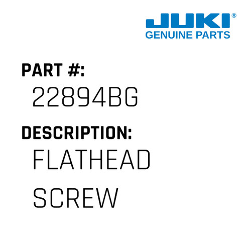 Flathead Screw - Juki #22894BG Genuine Juki Part