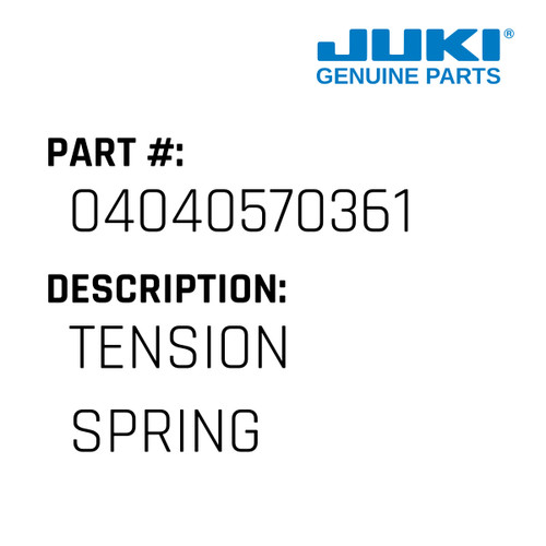 Tension Spring - Juki #04040570361 Genuine Juki Part