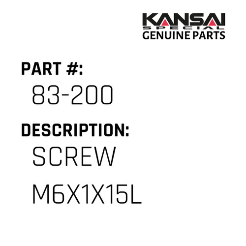 Kansai Special (Japan) Part #83-200 SCREW M6X1X15L