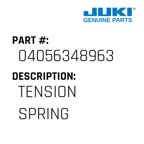 Tension Spring - Juki #04056348963 Genuine Juki Part