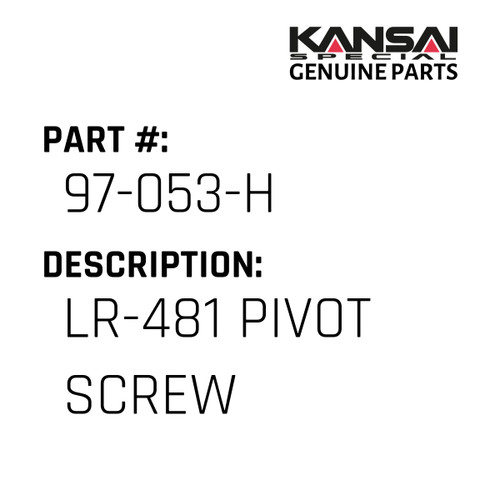 Kansai Special (Japan) Part #97-053-H LR-481 PIVOT SCREW, ZIPPER