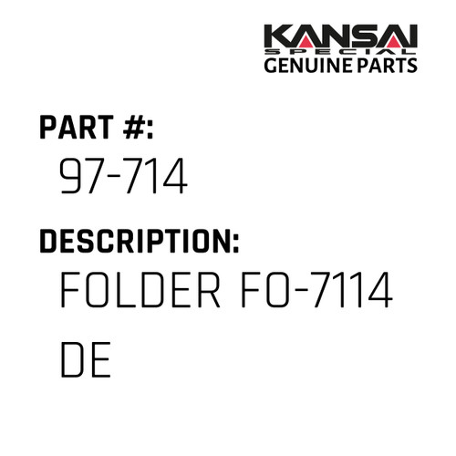 Kansai Special (Japan) Part #97-714 FOLDER FO-7114 (DE)