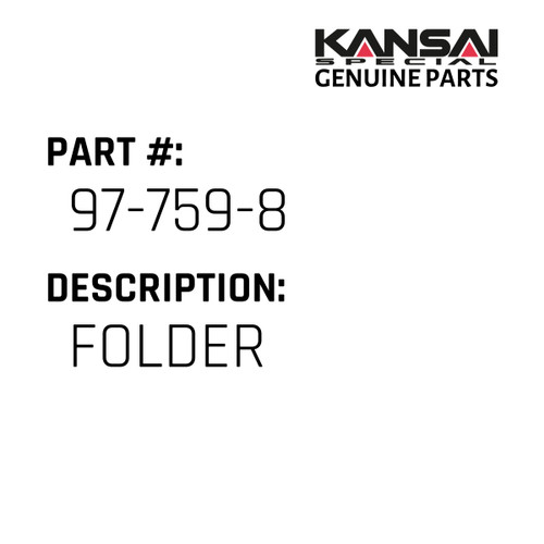 Kansai Special (Japan) Part #97-759-8 FOLDER