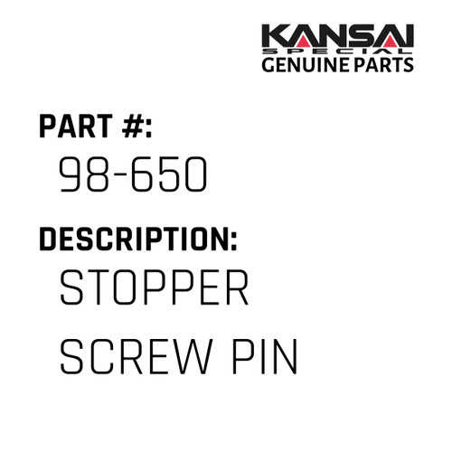 Kansai Special (Japan) Part #98-650 STOPPER SCREW PIN