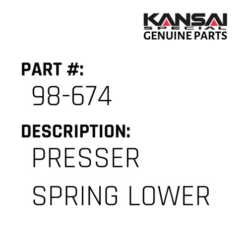 Kansai Special (Japan) Part #98-674 PRESSER SPRING LOWER