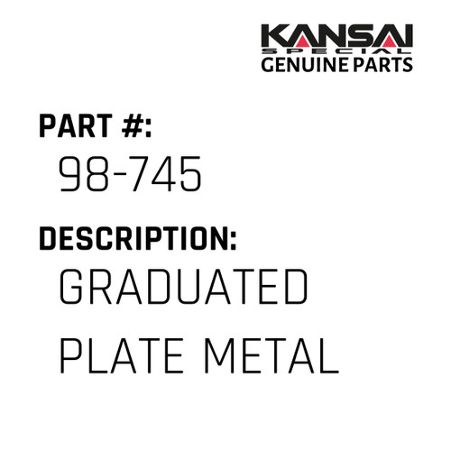 Kansai Special (Japan) Part #98-745 GRADUATED PLATE(METAL)