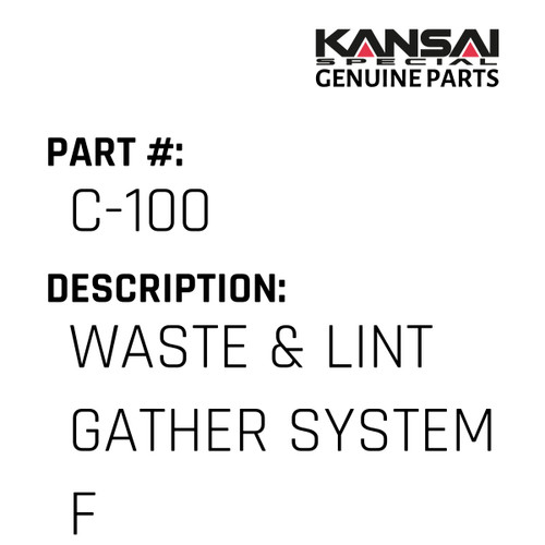 Kansai Special (Japan) Part #C-100 WASTE & LINT GATHER SYSTEM (FABRIC BAG)
