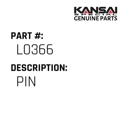 Kansai Special (Japan) Part #L0366 PIN