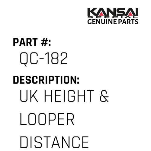 Kansai Special (Japan) Part #QC-182 UK HEIGHT & LOOPER DISTANCE GAUGE TOOL