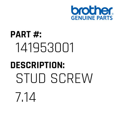 Stud Screw 7.14 - Genuine Japan Brother Sewing Machine Part #141953001