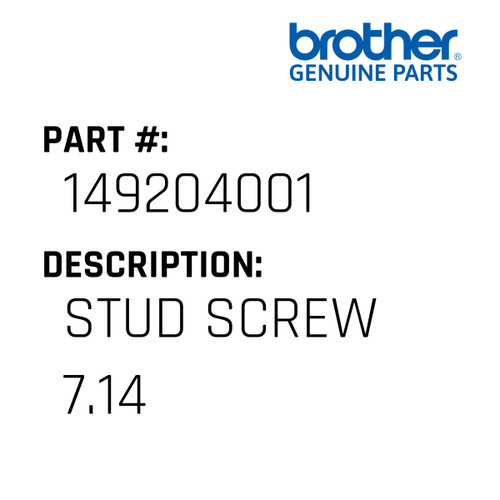 Stud Screw 7.14 - Genuine Japan Brother Sewing Machine Part #149204001