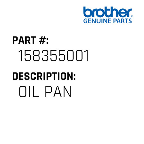 Oil Pan - Genuine Japan Brother Sewing Machine Part #158355001