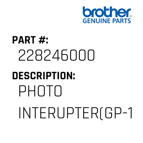 Photo Interupter(Gp-1S02)Md802 - Genuine Japan Brother Sewing Machine Part #228246000