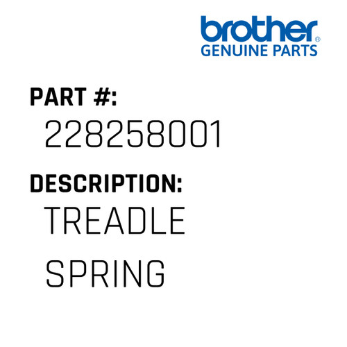 Treadle Spring - Genuine Japan Brother Sewing Machine Part #228258001