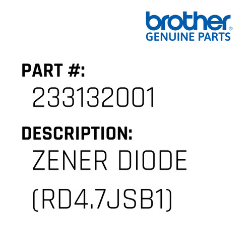 Zener Diode (Rd4.7Jsb1) - Genuine Japan Brother Sewing Machine Part #233132001