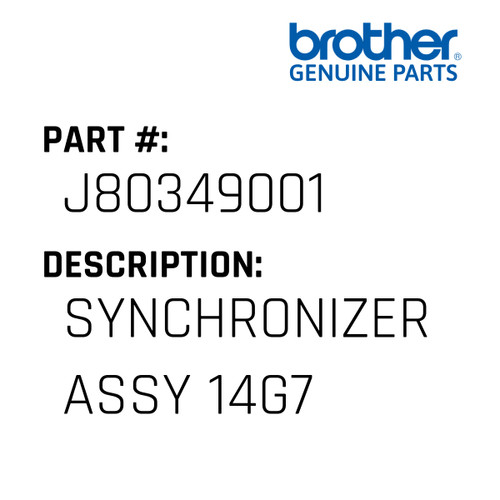 Synchronizer Assy 14G7 - Genuine Japan Brother Sewing Machine Part #J80349001