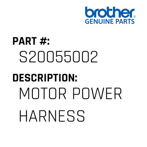 Motor Power Harness - Genuine Japan Brother Sewing Machine Part #S20055002