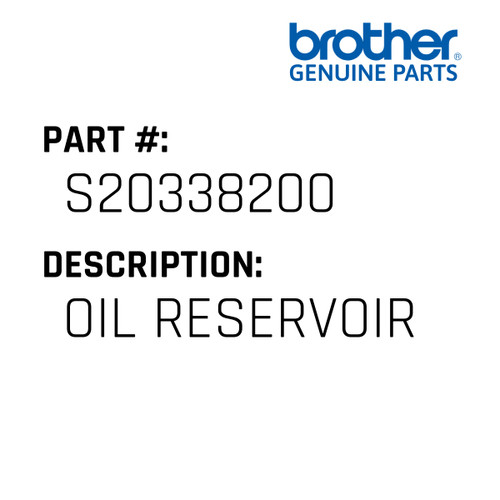 Oil Reservoir - Genuine Japan Brother Sewing Machine Part #S20338200