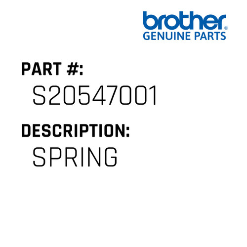 Spring - Genuine Japan Brother Sewing Machine Part #S20547001