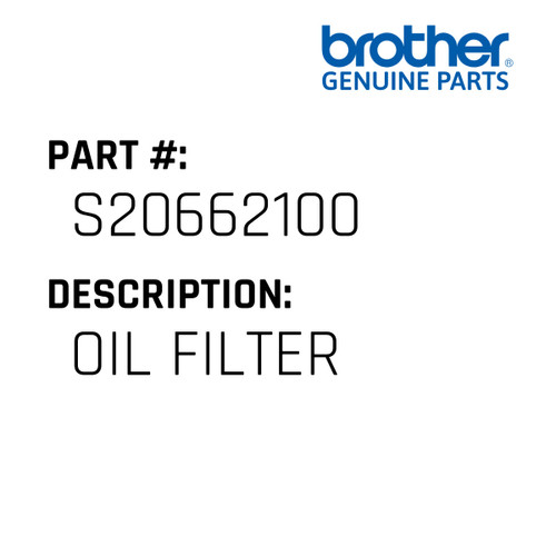 Oil Filter - Genuine Japan Brother Sewing Machine Part #S20662100