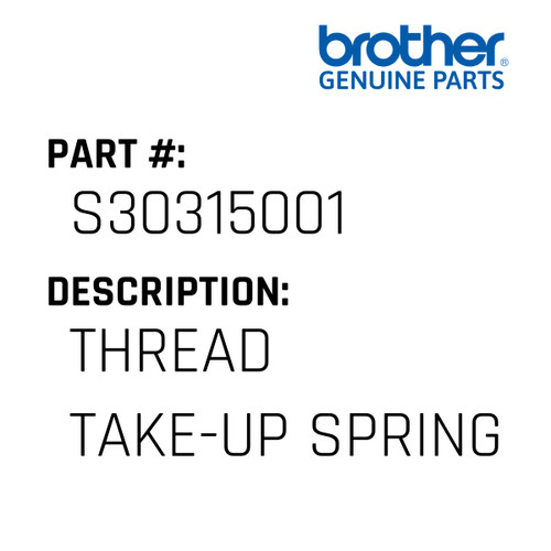 Thread Take-Up Spring - Genuine Japan Brother Sewing Machine Part #S30315001