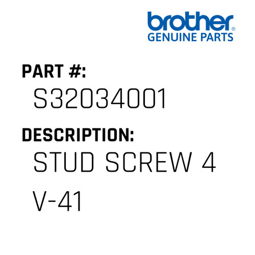 Stud Screw 4 V-41 - Genuine Japan Brother Sewing Machine Part #S32034001