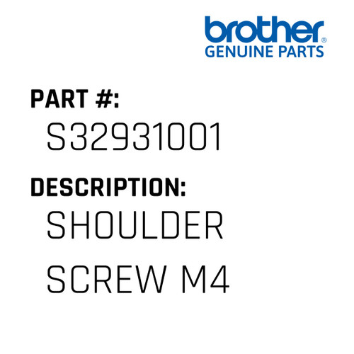 Shoulder Screw M4 - Genuine Japan Brother Sewing Machine Part #S32931001