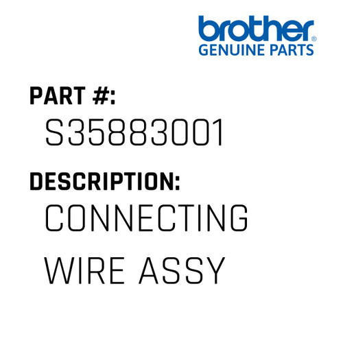 Connecting Wire Assy - Genuine Japan Brother Sewing Machine Part #S35883001