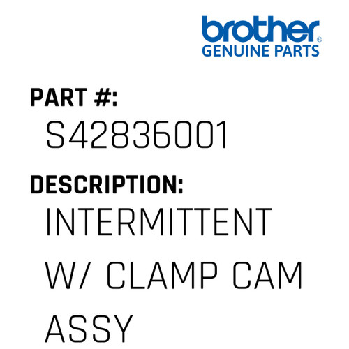 Intermittent W/ Clamp Cam Assy - Genuine Japan Brother Sewing Machine Part #S42836001