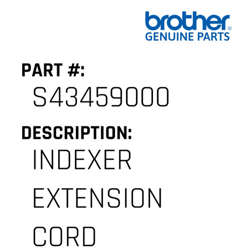 Indexer Extension Cord - Genuine Japan Brother Sewing Machine Part #S43459000